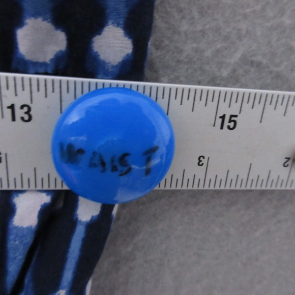 J.Crew Dress 6 Blue Tie Dye Shibori Print Midi Belted Pockets Boho Tiered Beachy - Picture 9 of 11